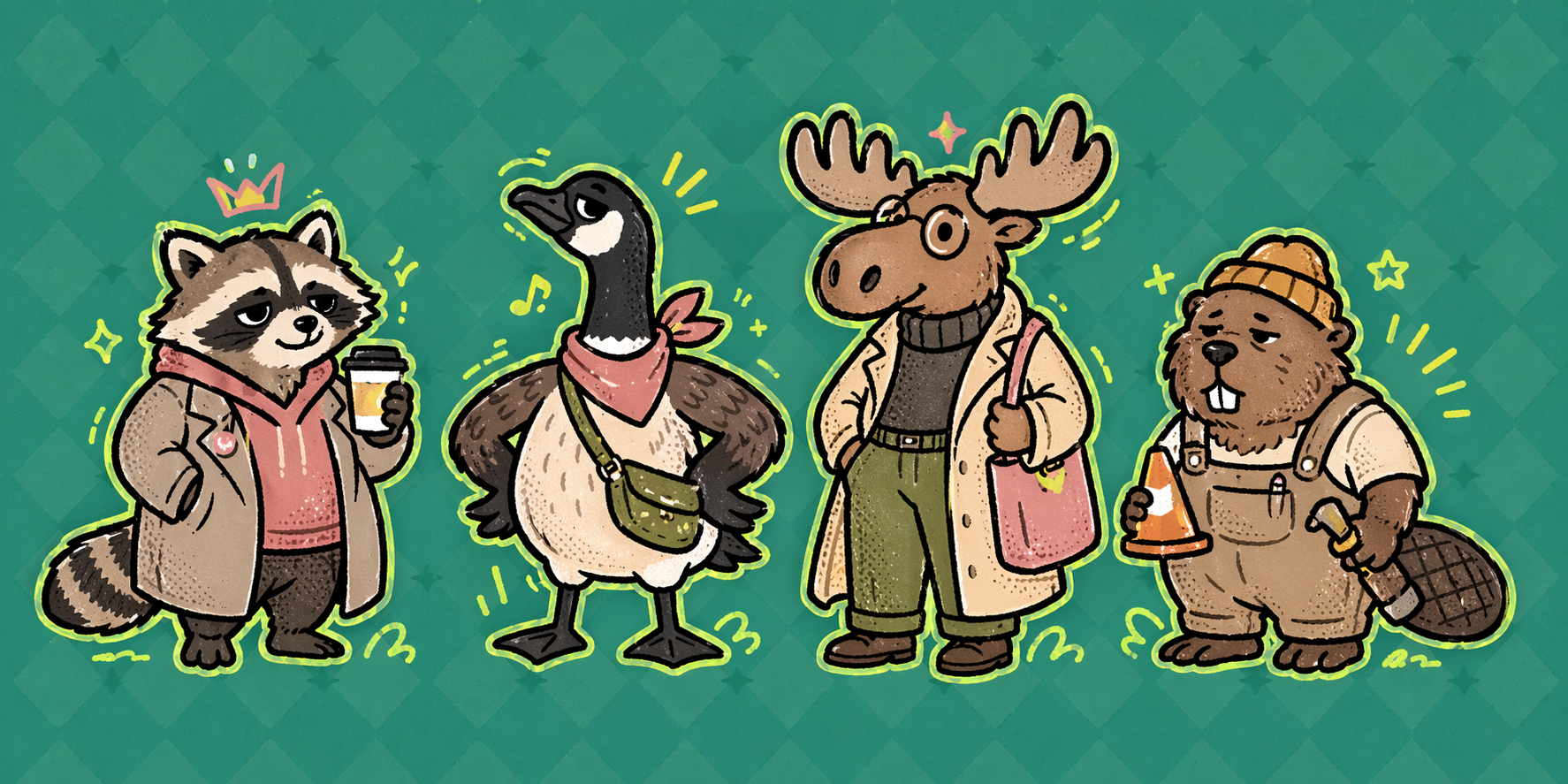 dumbdumb Toronto animal character lineup